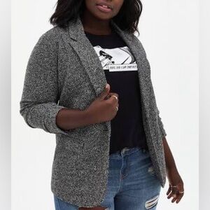Torrid Black & White Boucle Boyfriend Blazer 3X 12445189